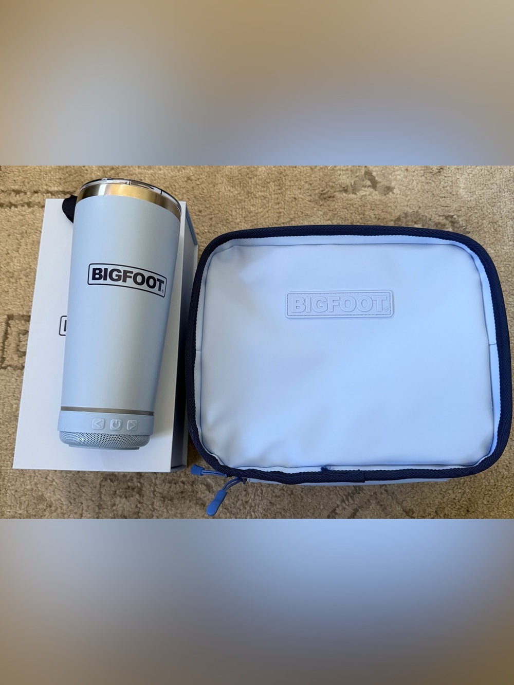 BIGFOOT Light Blue Bluetooth speaker Insulated Tumbler & LUNCH Pouch Set